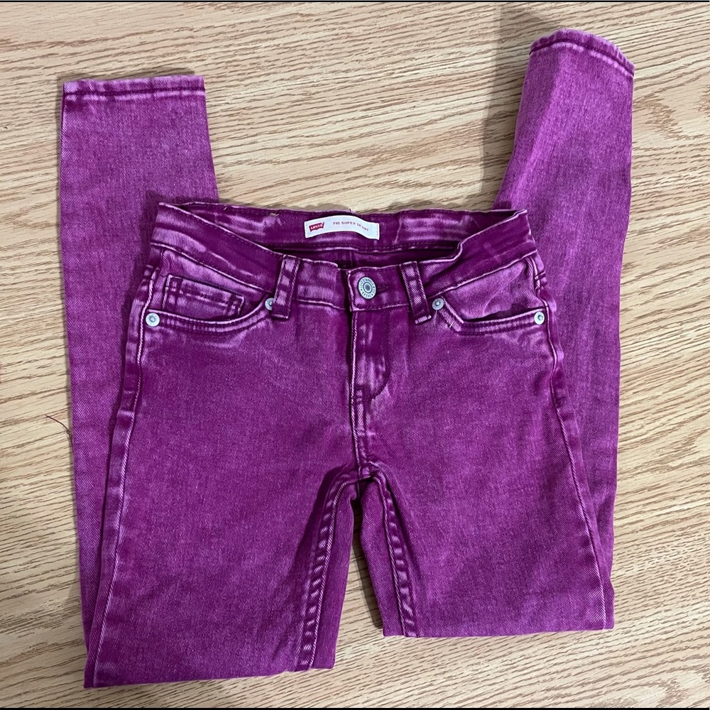 Girls Magenta Levi’s 710 super skinny